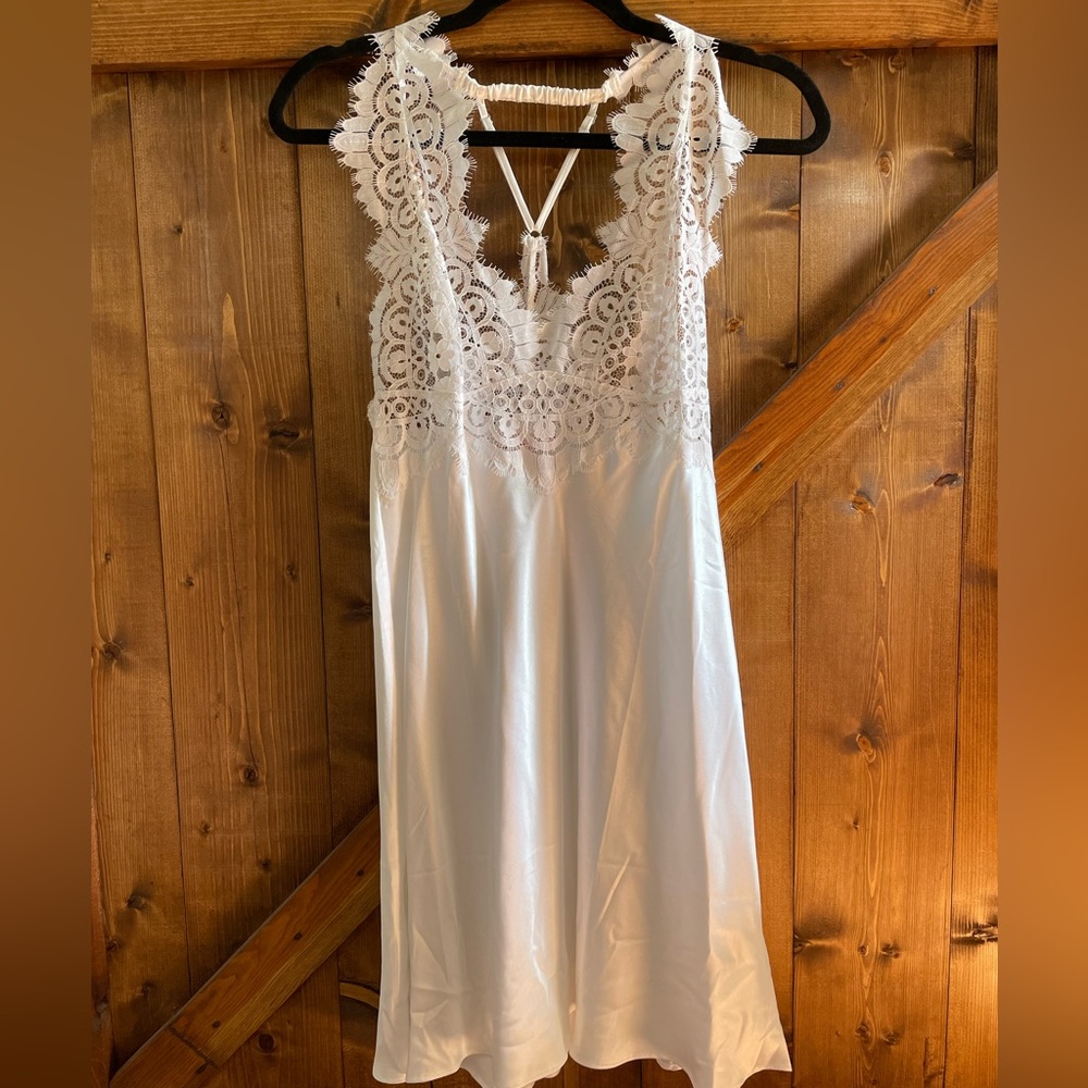 Victoria’s Secret white lace slip lingerie